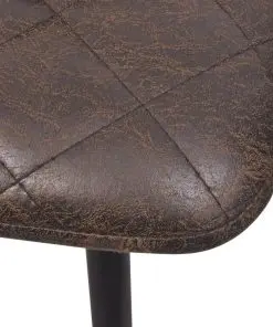 vidaXL Dining Chairs 4 pcs Dark Brown Faux Leather