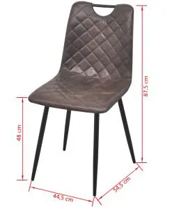 vidaXL Dining Chairs 4 pcs Dark Brown Faux Leather