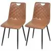 vidaXL Dining Chairs 2 pcs Light Brown Faux Leather vidaXL Dining Chairs 2 pcs Light Brown Faux Leather