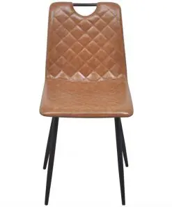 vidaXL Dining Chairs 2 pcs Light Brown Faux Leather
