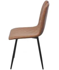 vidaXL Dining Chairs 2 pcs Light Brown Faux Leather