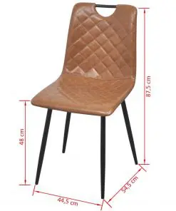 vidaXL Dining Chairs 2 pcs Light Brown Faux Leather