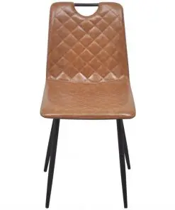 vidaXL Dining Chairs 4 pcs Light Brown Faux Leather