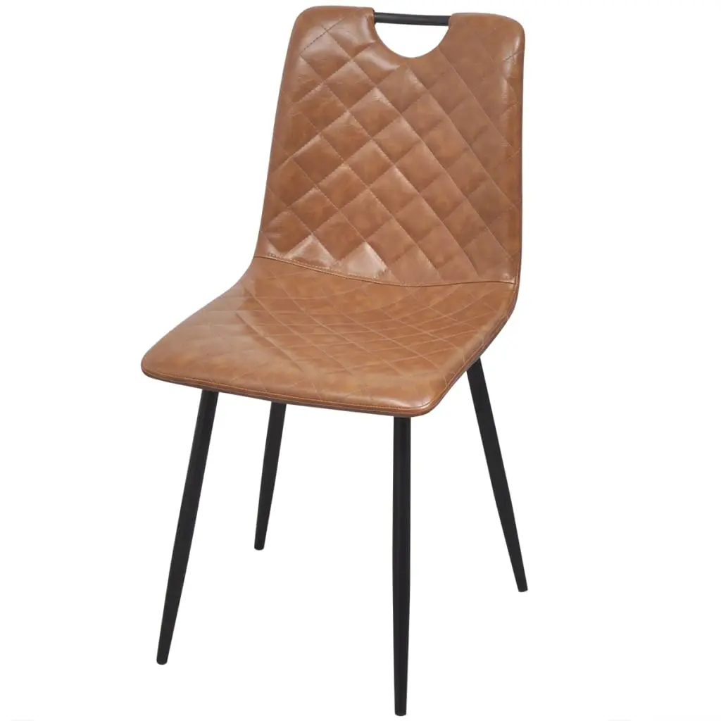 vidaXL Dining Chairs 4 pcs Light Brown Faux Leather