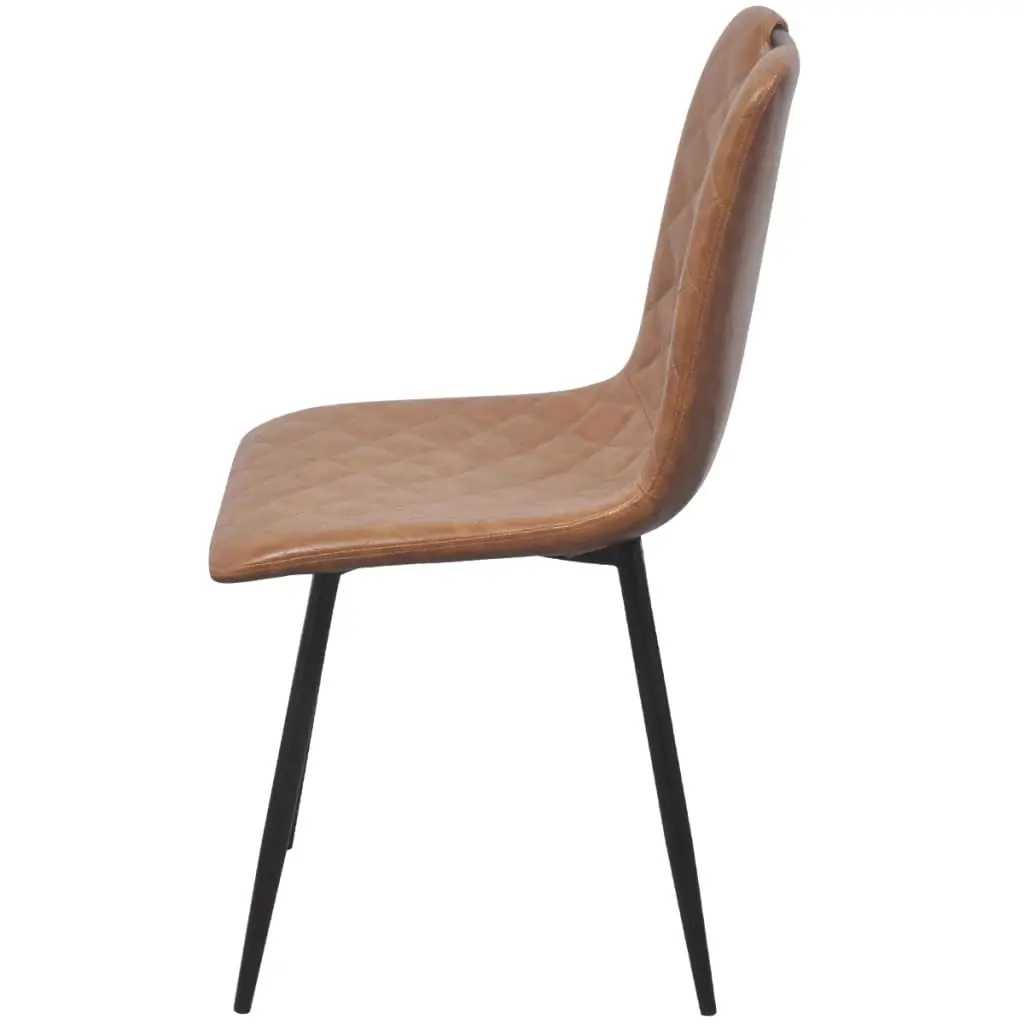 vidaXL Dining Chairs 4 pcs Light Brown Faux Leather