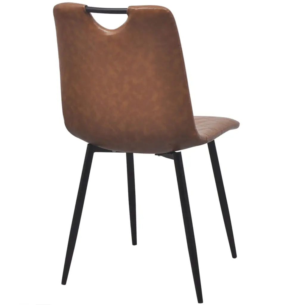 vidaXL Dining Chairs 4 pcs Light Brown Faux Leather