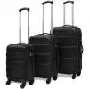 vidaXL Three Piece Hardcase Trolley Set Black