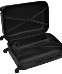 vidaXL Three Piece Hardcase Trolley Set Black