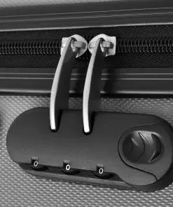 vidaXL Three Piece Hardcase Trolley Set Silver