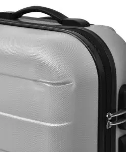 vidaXL Three Piece Hardcase Trolley Set Silver