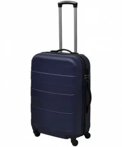 vidaXL Three Piece Hardcase Trolley Set Blue