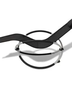 vidaXL Outdoor Geometrical Sun Lounger Steel Black and Grey