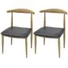 vidaXL Dining Chairs 2 pcs Black Faux Leather