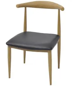 vidaXL Dining Chairs 2 pcs Black Faux Leather