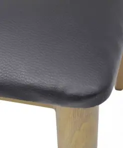 vidaXL Dining Chairs 2 pcs Black Faux Leather