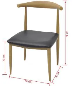 vidaXL Dining Chairs 2 pcs Black Faux Leather