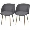 vidaXL Dining Chairs 2 pcs Dark Grey Fabric
