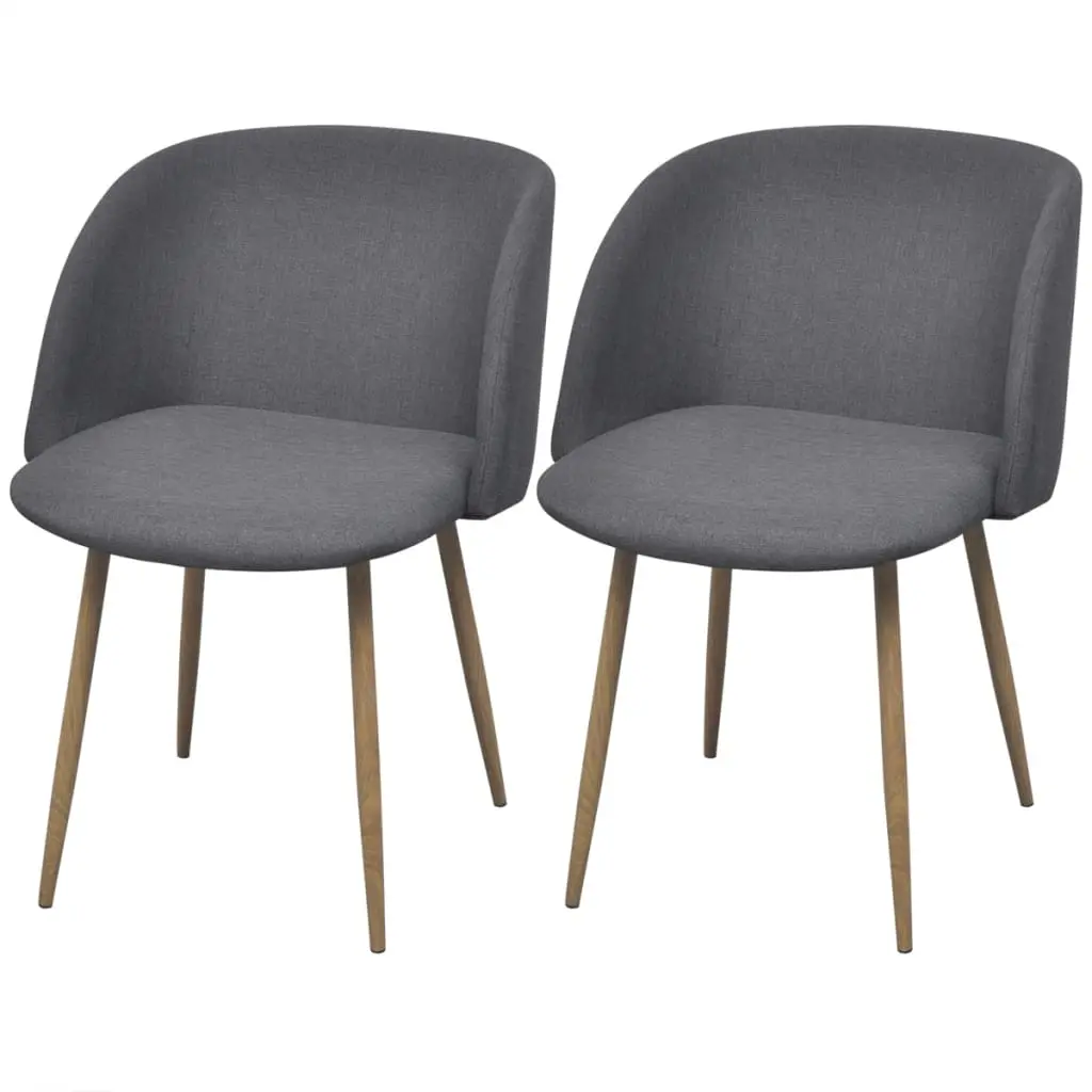 vidaXL Dining Chairs 2 pcs Dark Grey Fabric