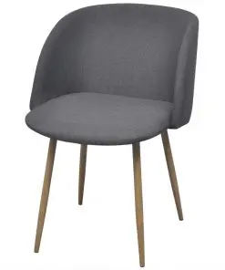 vidaXL Dining Chairs 2 pcs Dark Grey Fabric