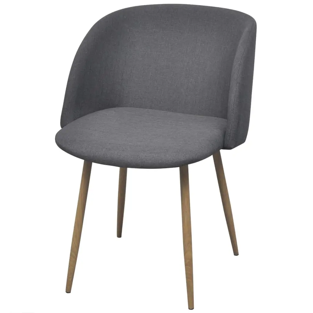 vidaXL Dining Chairs 2 pcs Dark Grey Fabric