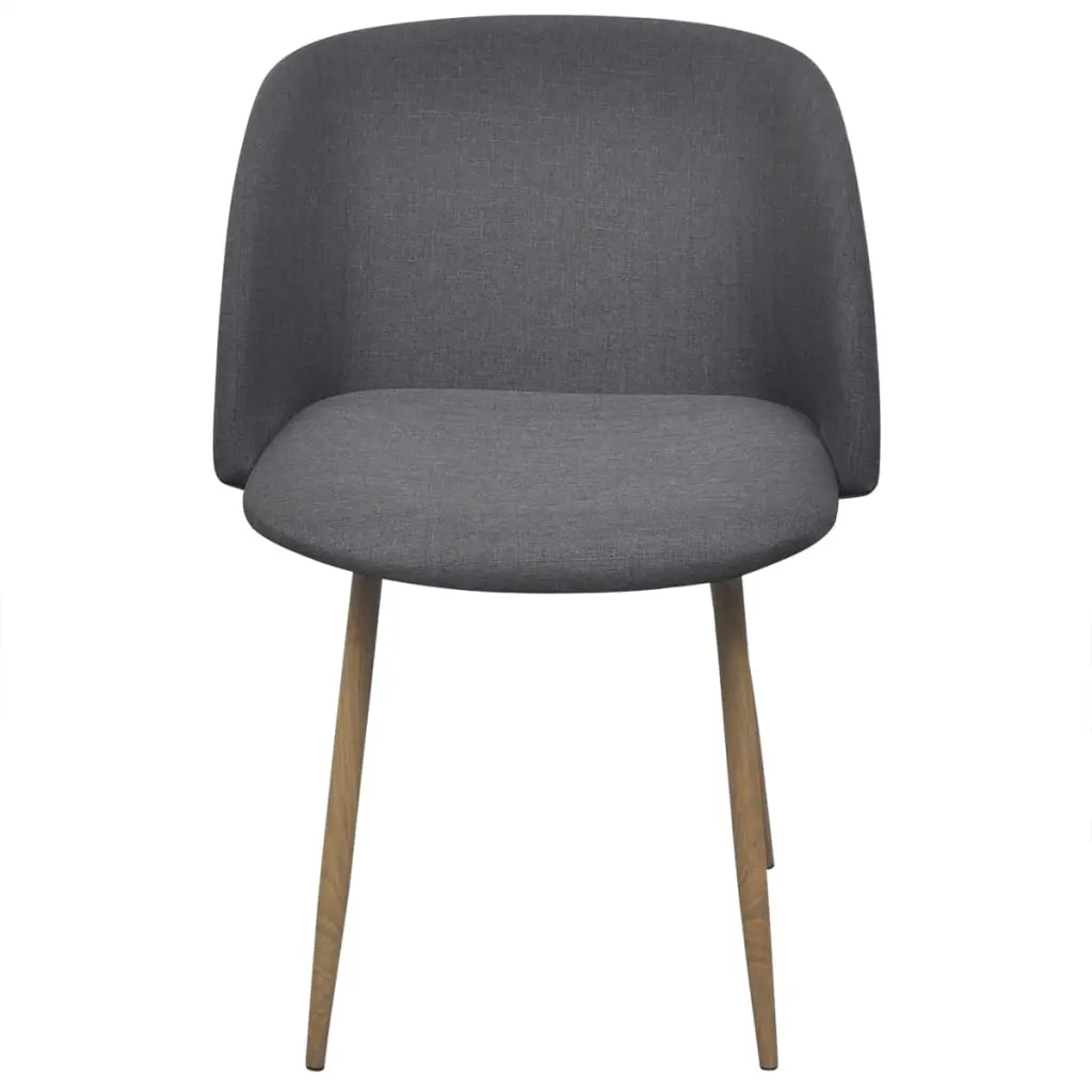 vidaXL Dining Chairs 2 pcs Dark Grey Fabric