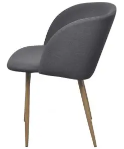 vidaXL Dining Chairs 2 pcs Dark Grey Fabric