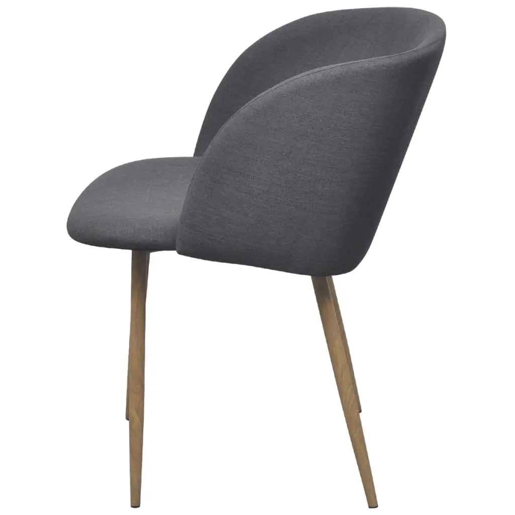 vidaXL Dining Chairs 2 pcs Dark Grey Fabric