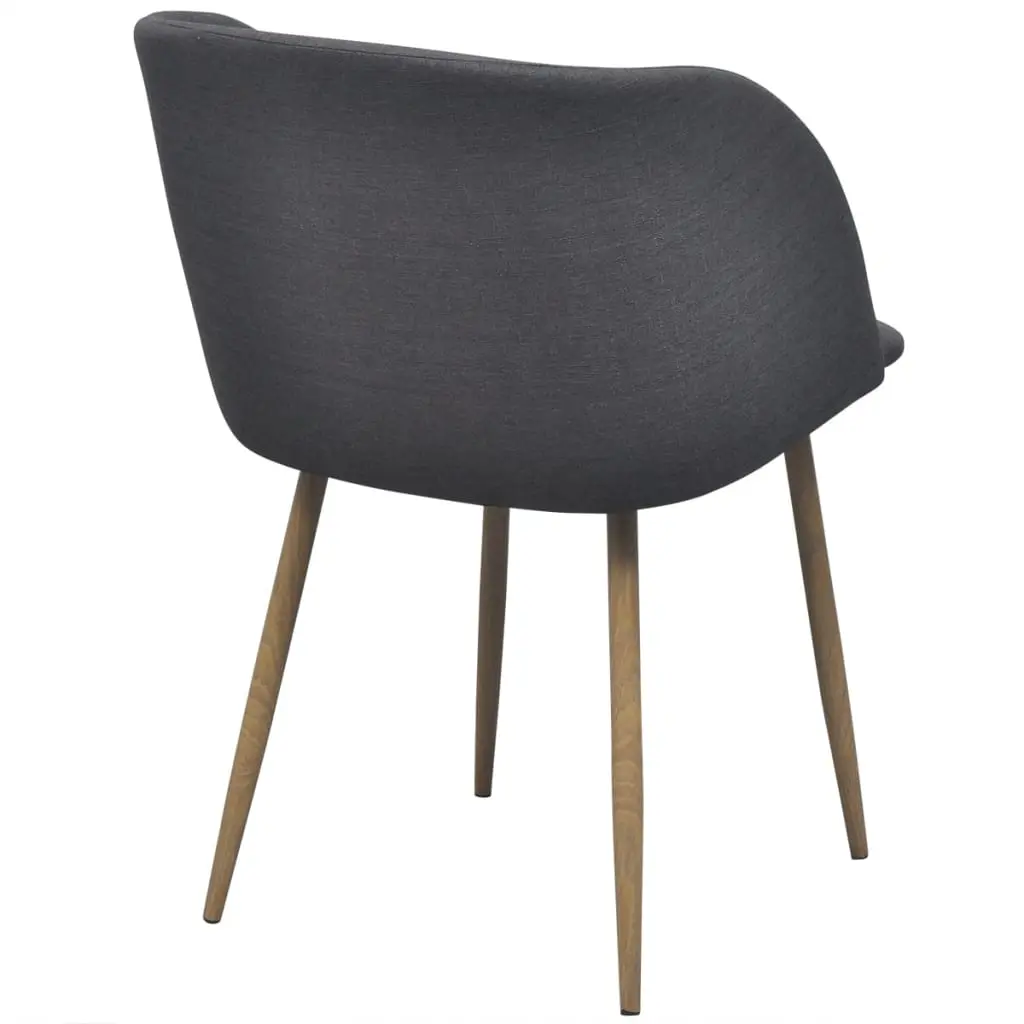 vidaXL Dining Chairs 2 pcs Dark Grey Fabric