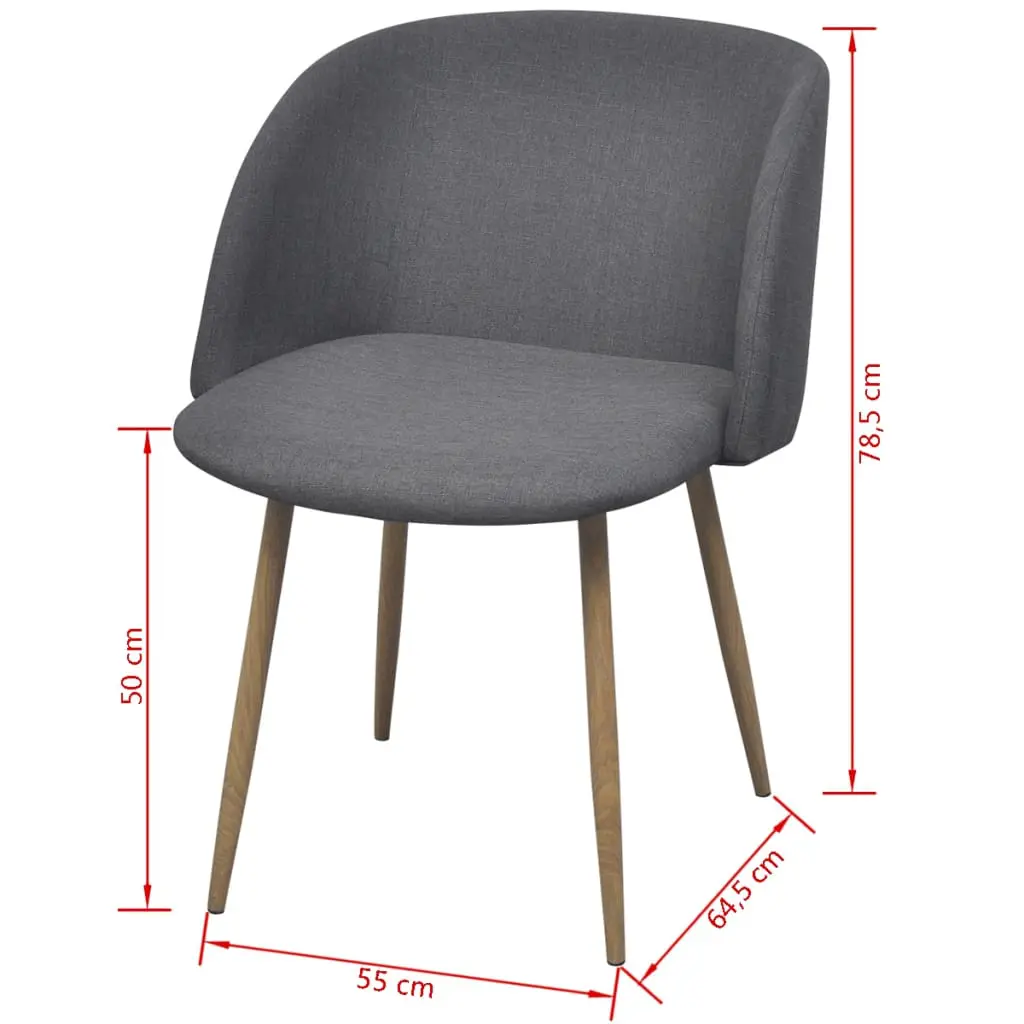 vidaXL Dining Chairs 2 pcs Dark Grey Fabric