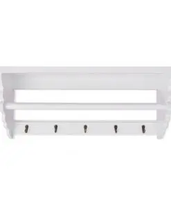 vidaXL Coat Rack MDF White Baroque Style