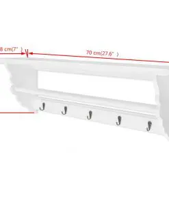 vidaXL Coat Rack MDF White Baroque Style