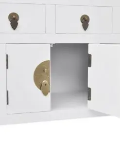 vidaXL Sideboard Chinese Style Solid Wood White