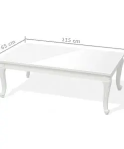 vidaXL Coffee Table 115x65x42 cm High Gloss White