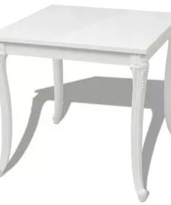 vidaXL Dining Table 80x80x76 cm High Gloss White