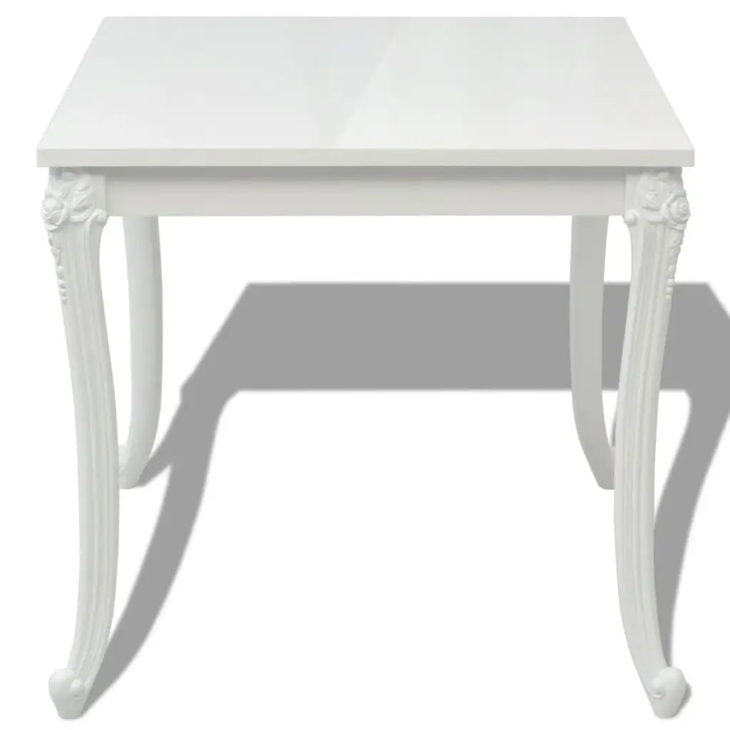 vidaXL Dining Table 80x80x76 cm High Gloss White