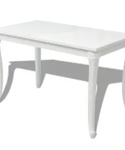 vidaXL Dining Table 116x66x76 cm High Gloss White