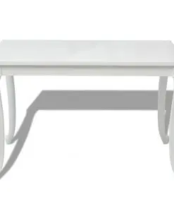 vidaXL Dining Table 116x66x76 cm High Gloss White