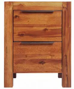 vidaXL Bedside Cabinet Solid Acacia Wood Brown 45x42x58 cm