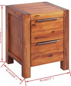 vidaXL Bedside Cabinet Solid Acacia Wood Brown 45x42x58 cm