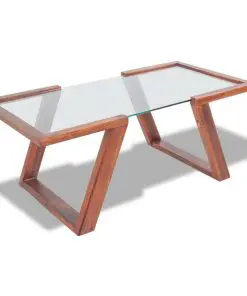 vidaXL Coffee Table Solid Acacia Wood Brown 100x50x40 cm
