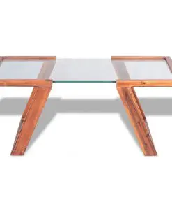 vidaXL Coffee Table Solid Acacia Wood Brown 100x50x40 cm