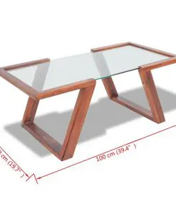 vidaXL Coffee Table Solid Acacia Wood Brown 100x50x40 cm