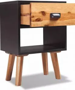 vidaXL Solid Acacia Wood Bedside Cabinet 40x30x58 cm