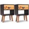 vidaXL Solid Acacia Wood Bedside Cabinets 2 pcs 40x30x58 cm