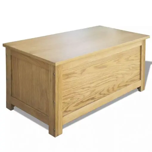 vidaXL Storage Box 90x45x45 cm Solid Oak Wood