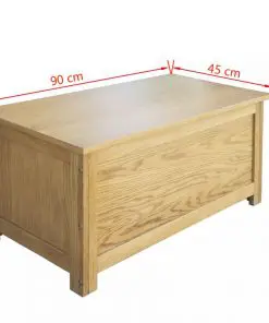 vidaXL Storage Box 90x45x45 cm Solid Oak Wood