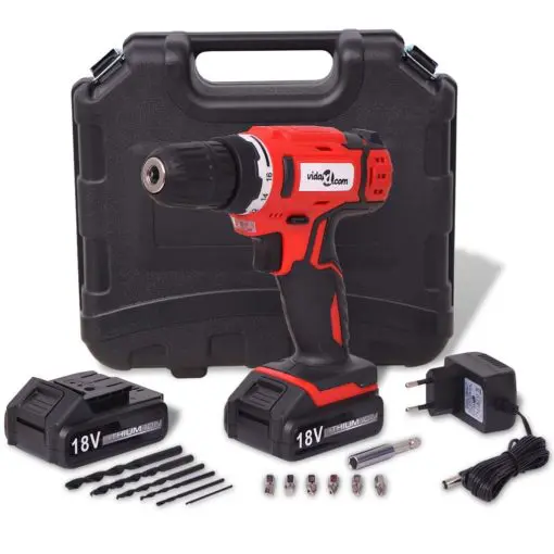 vidaXL Cordless Drill Driver Kit with 18 V Li-ion Batteries