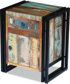 vidaXL Bedside Cabinet Solid Reclaimed Wood
