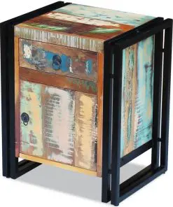 vidaXL Bedside Cabinet Solid Reclaimed Wood