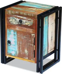 vidaXL Bedside Cabinet Solid Reclaimed Wood